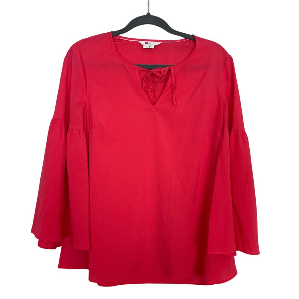 Boden Womens 6 Pink Pop Peony Boho Flare Sleeve Lightweight Summer Blouse